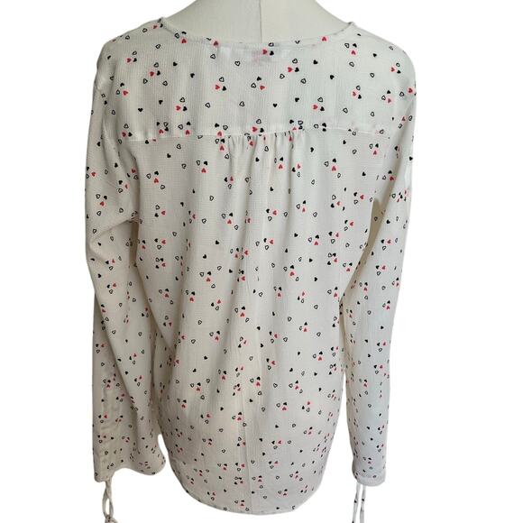 HONEY | Women's Long Sleeve Charming Valentine Hearts Print Shirt | Size Large - Picture 4 of 5